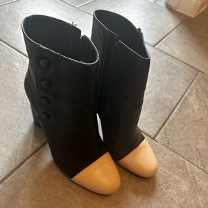 Black and Beige Bootie